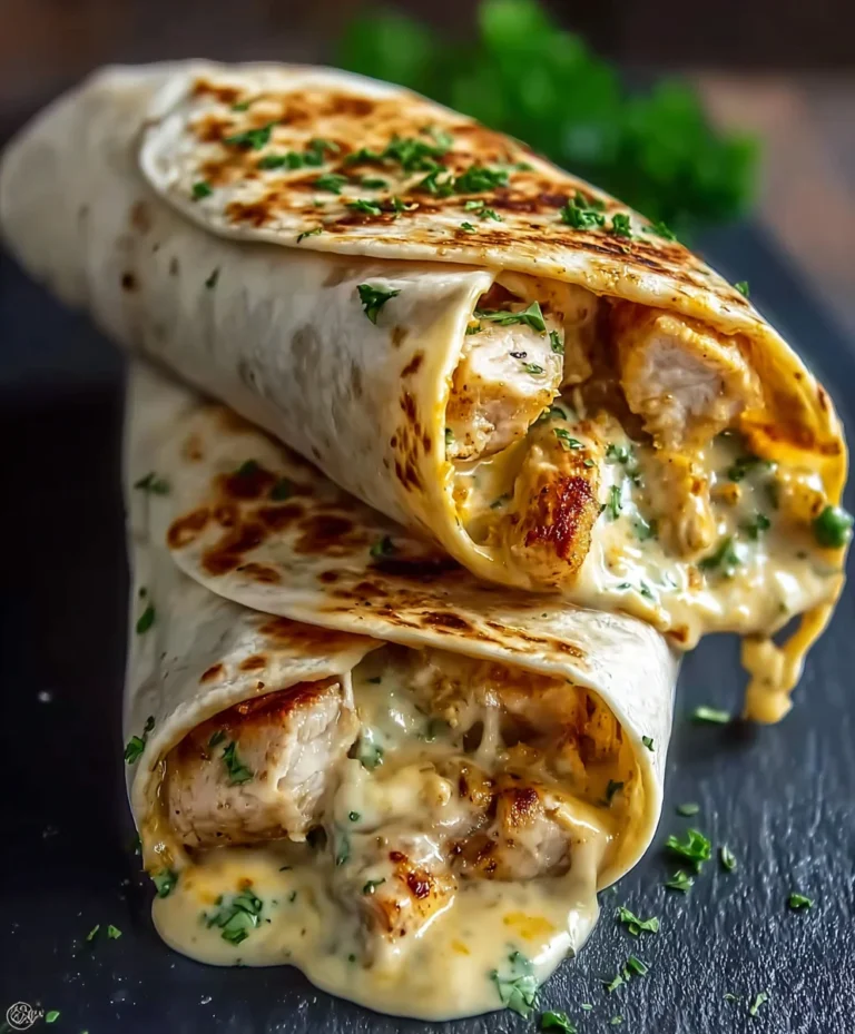 Easy Cheesy Garlic Chicken Wraps Recipe
