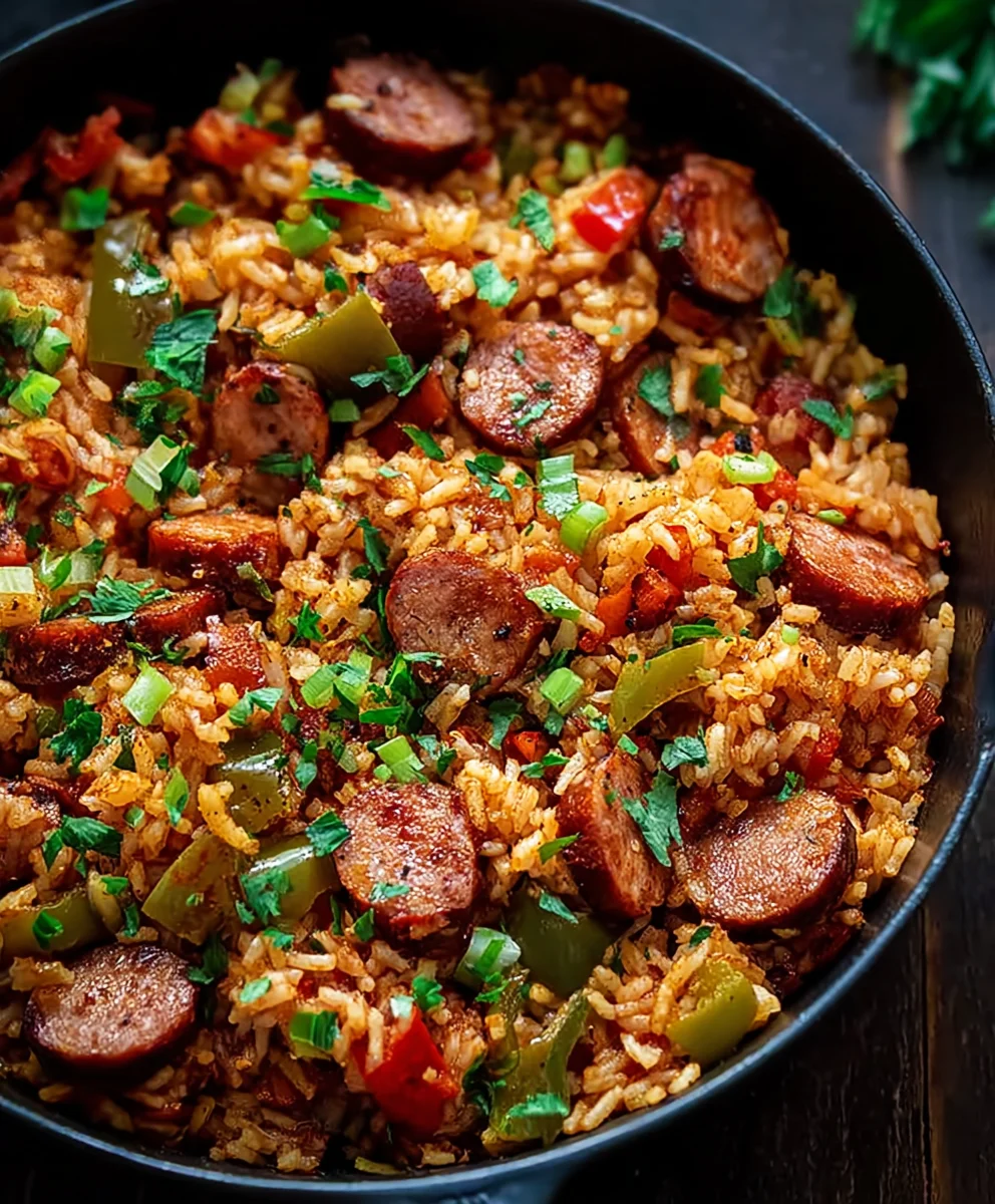 Cajun Beef Sausage and Rice Skillet Recipe
