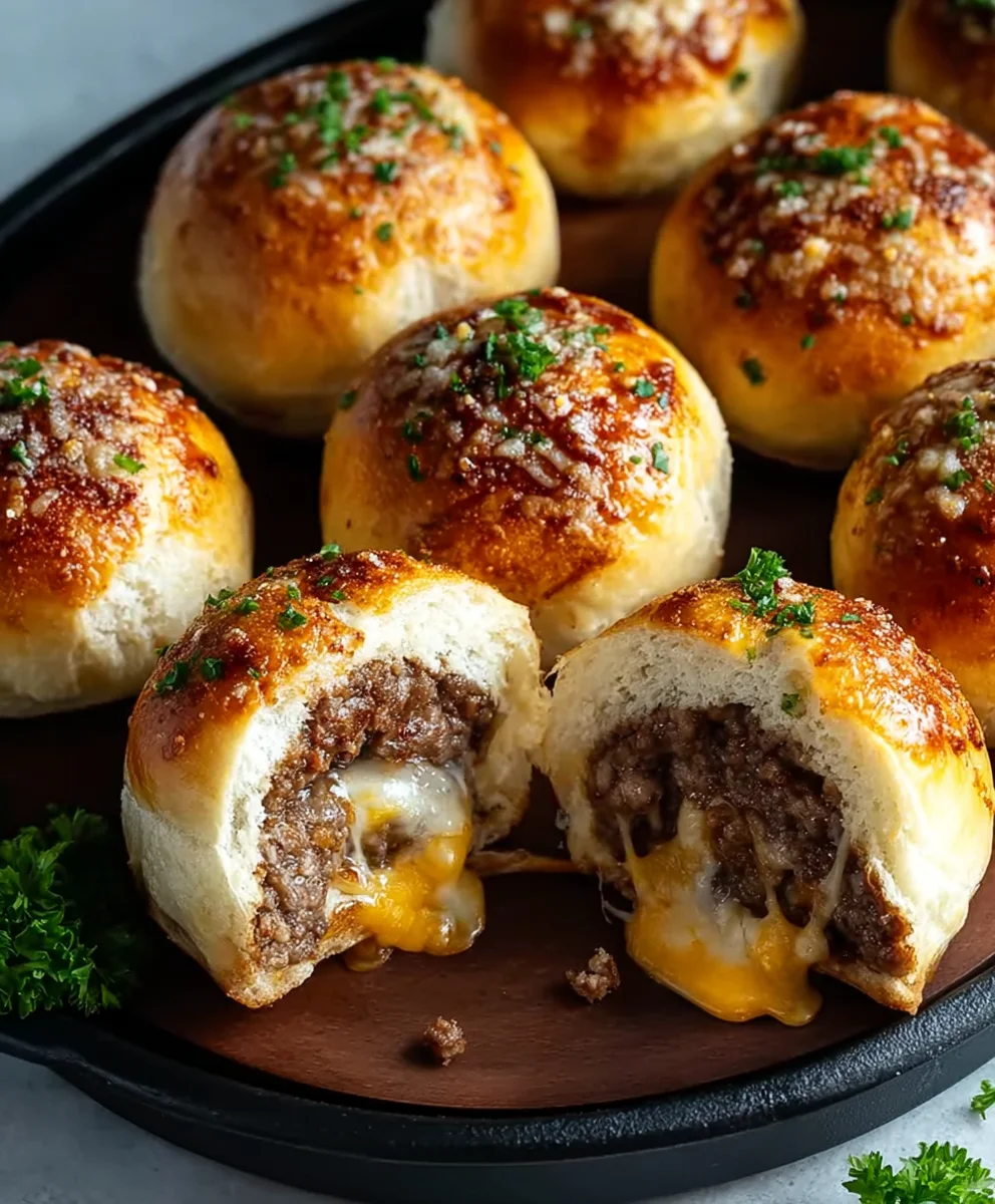 Garlic Parmesan Cheeseburger Bombs - Irresistible Flavor