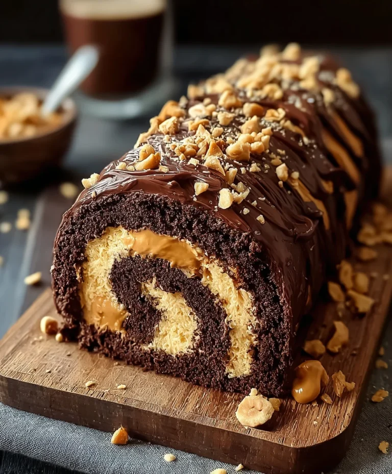 Chocolate Peanut Butter Cake Roulade-Decadent Dessert