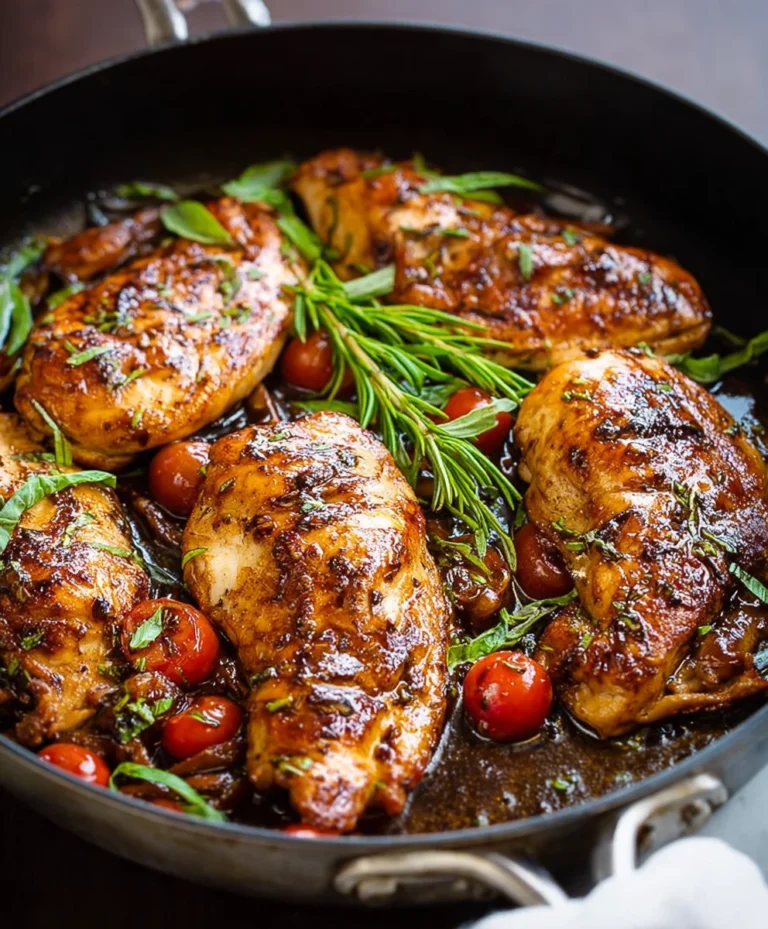 Easy One Pan Balsamic Chicken Dinner