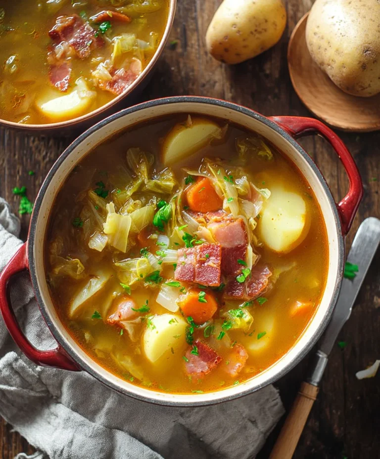 Hearty Irish Beef Beef Bacon Cabbage Potato Soup