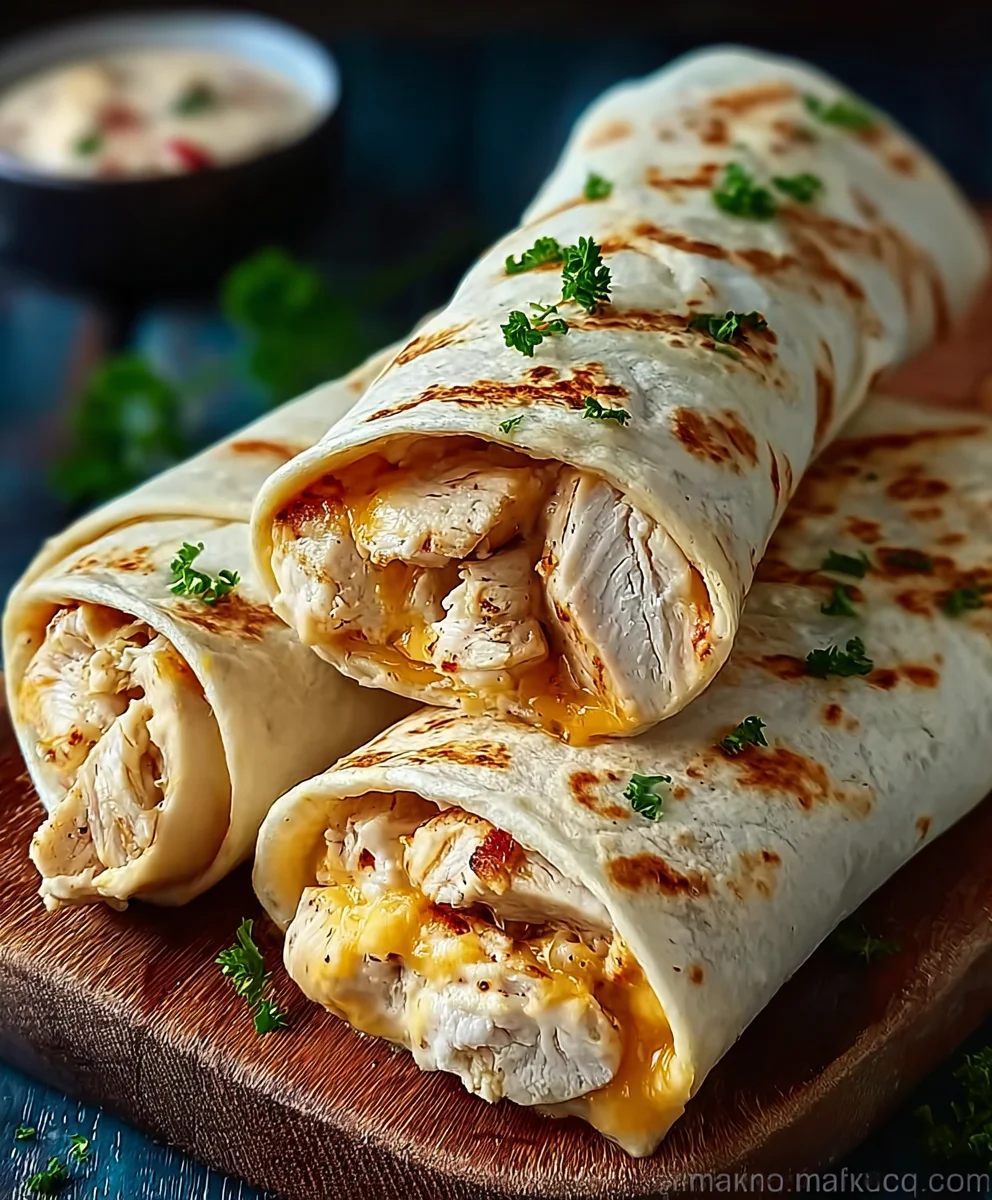 Cheesy Garlic Chicken Wraps - Easy & Delicious Recipe