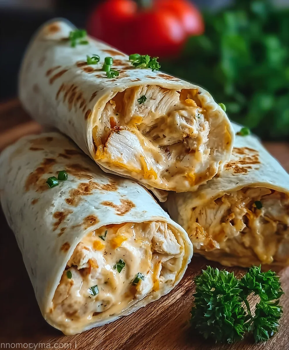 Cheesy Chicken Garlic Wraps-Easy Flavorful Meal
