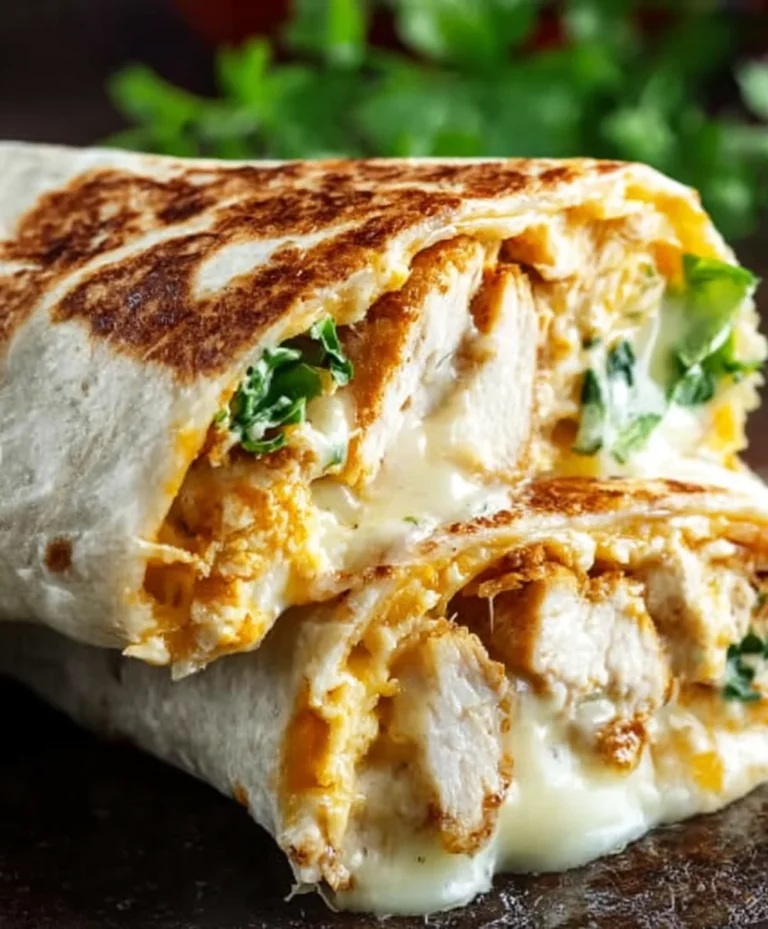 Easy Cheesy Garlic Chicken Wraps Recipe