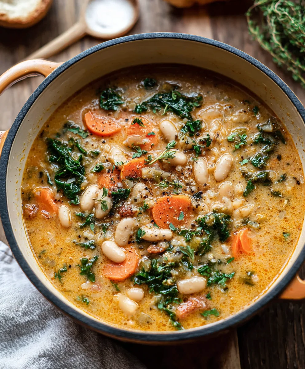 Hearty Tuscan White Bean Soup Recipe-Comforting & Delicious