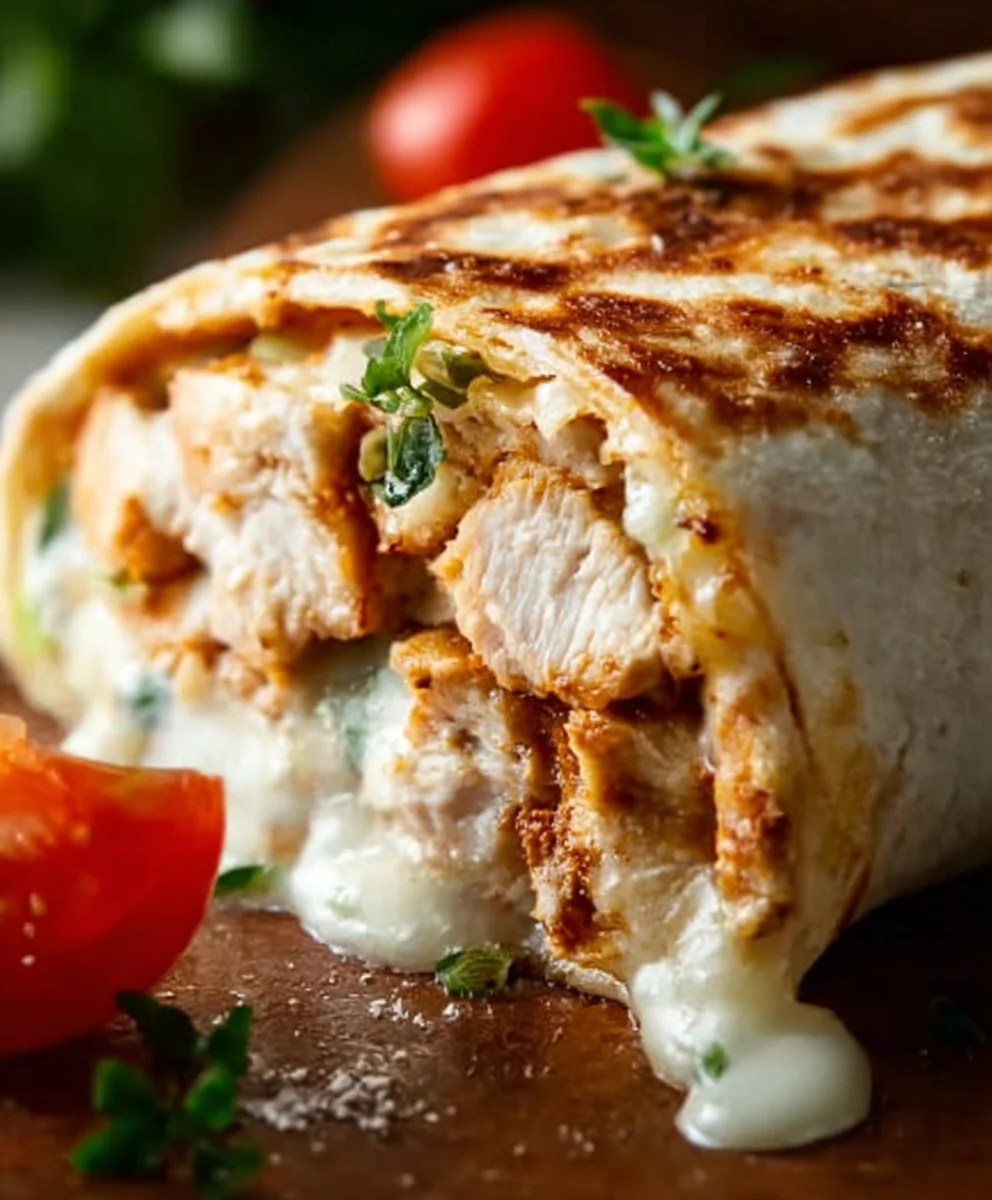 Easy Cheesy Garlic Chicken Wraps Recipe