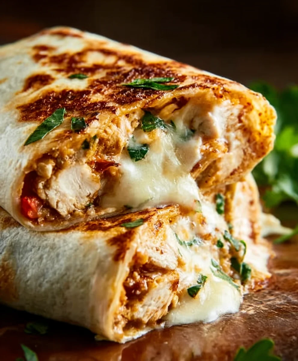 Cheesy Garlic Chicken Wraps - Easy & Delicious Dinner