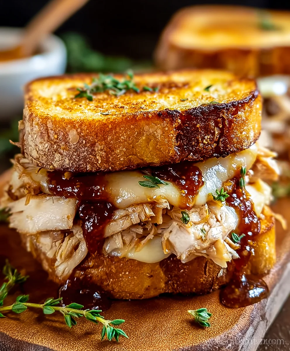 Smoky BBQ Chicken Grilled Cheese - Deliciously Easy