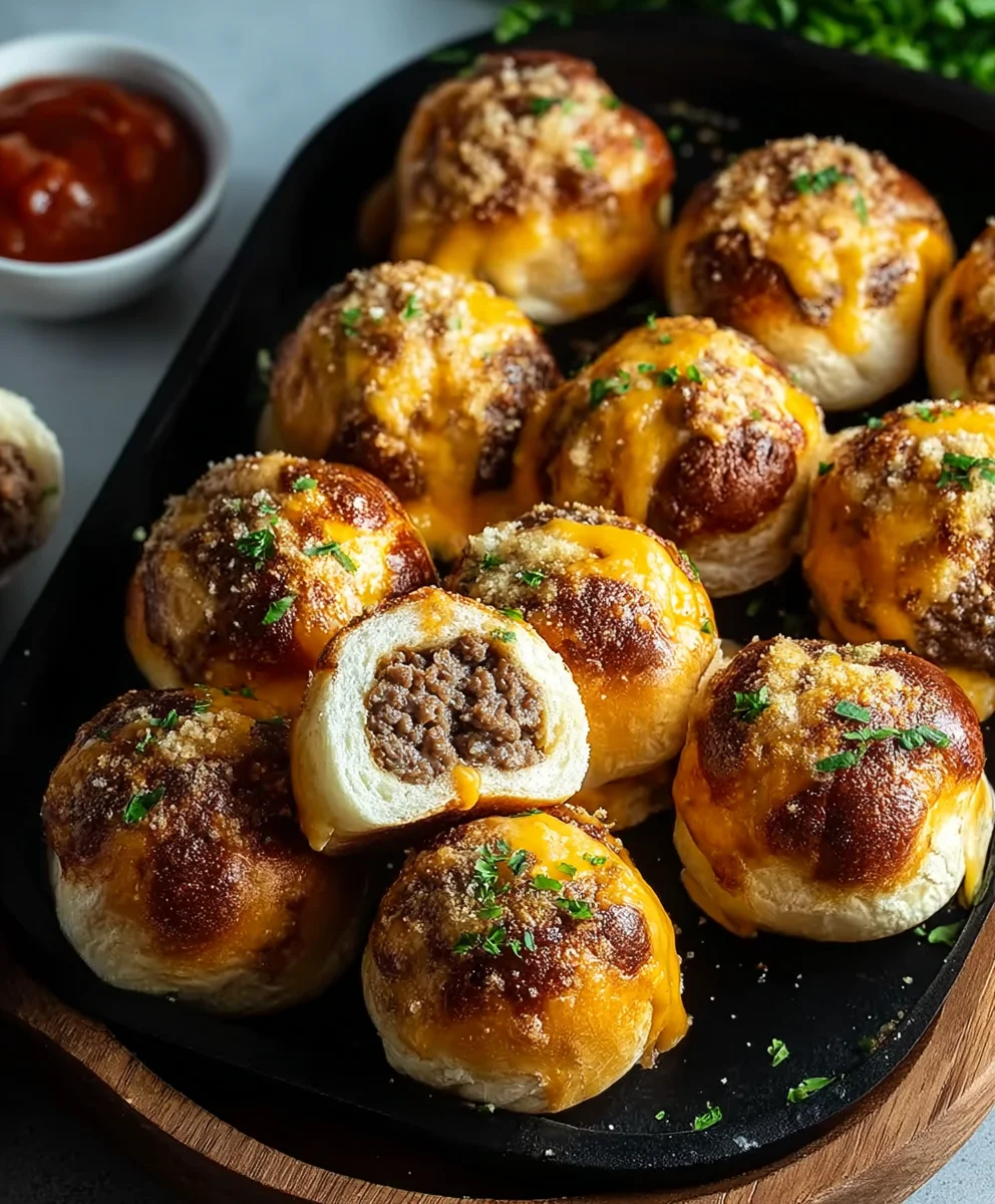 Garlic Parmesan Cheeseburger Bombs Irresistible Bites