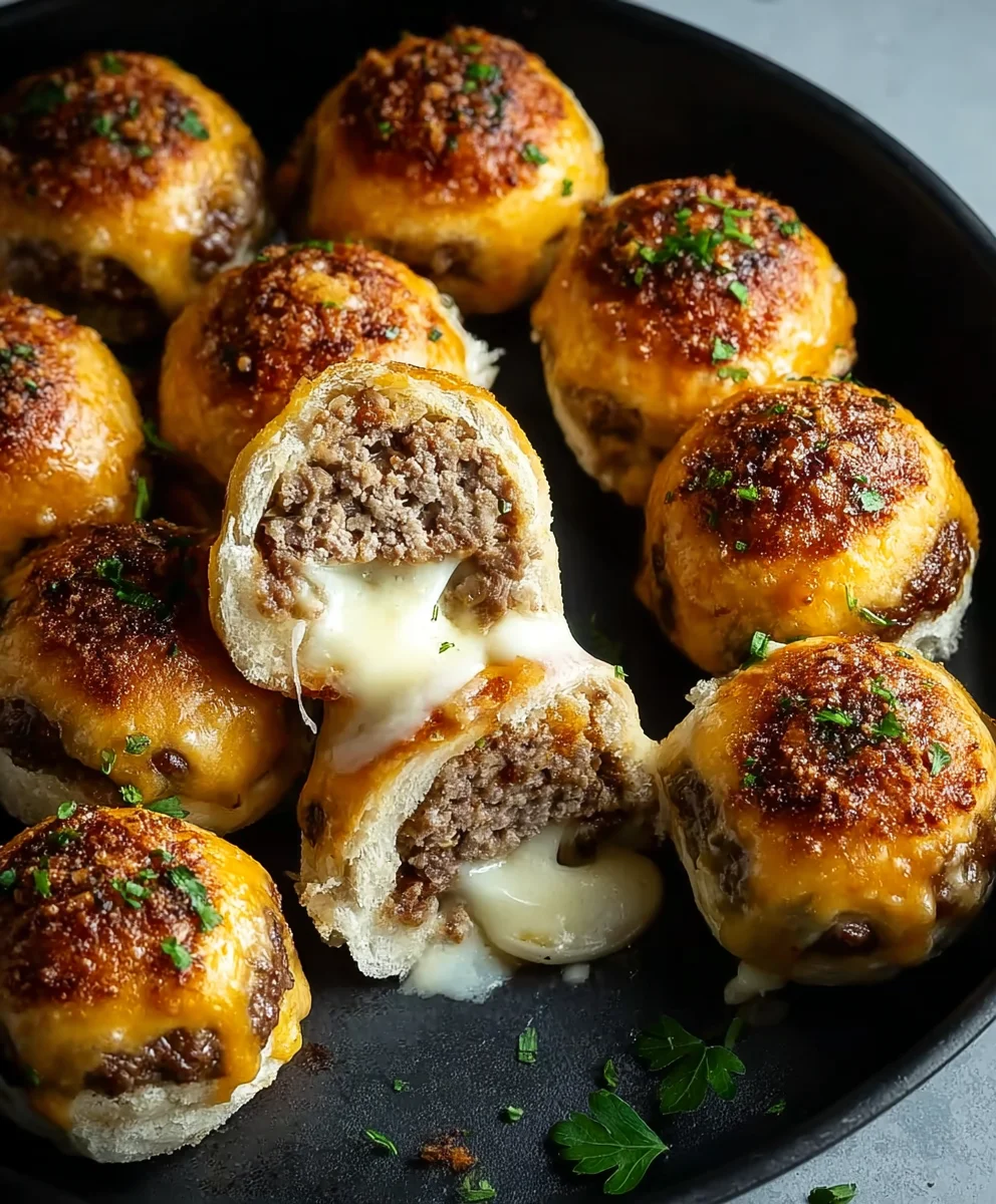 Garlic Parmesan Cheeseburger Bombs - Irresistible Flavor