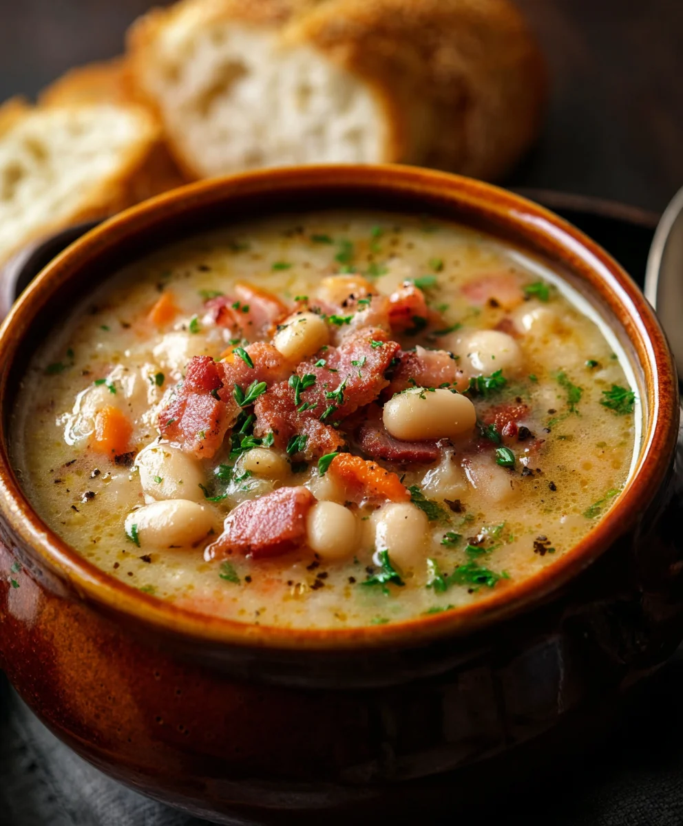 Hearty White Bean Beef Beef Bacon Soup - Delicious Recipe