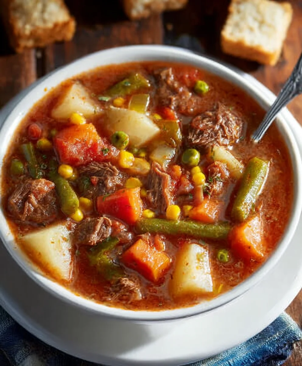 Old-Fashioned Beef Vegetable Soup Mom's Recipe