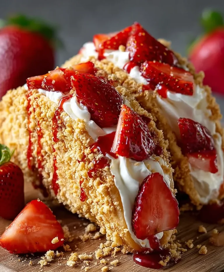 Strawberry Crunch Cheesecake Tacos-Easy Dessert Recipe