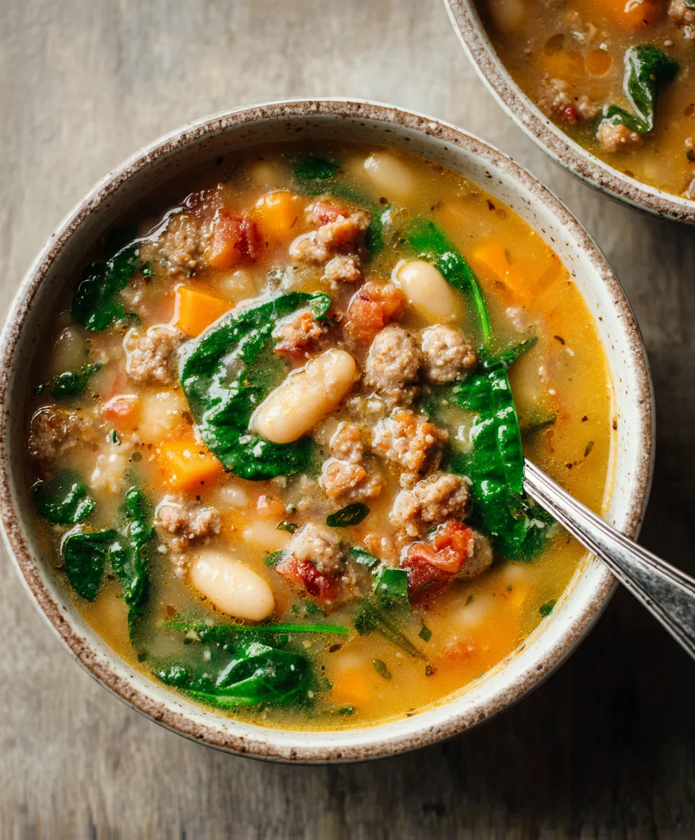 Hearty Beef Sausage White Bean Soup - Cozy Comfort