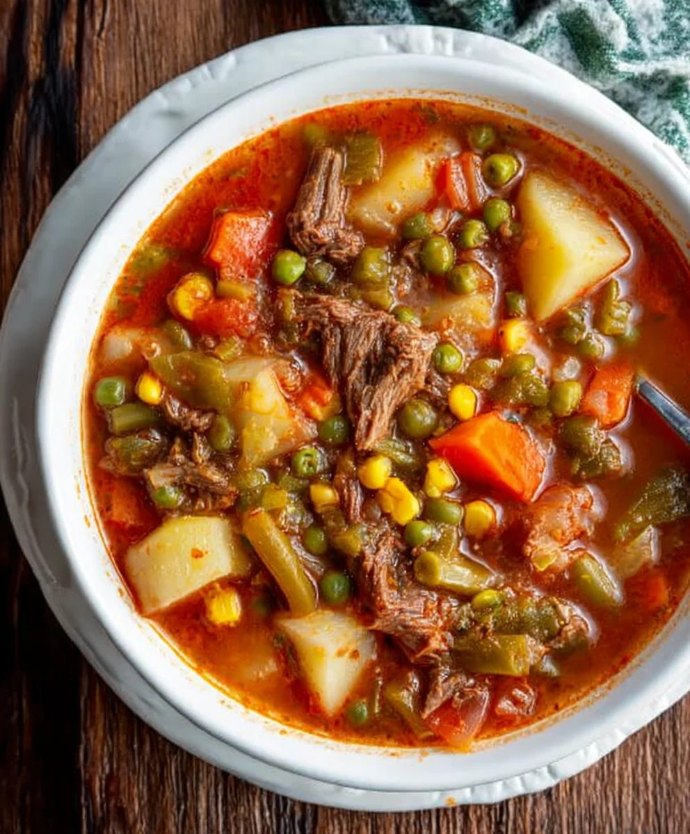 Old-Fashioned Beef Vegetable Soup Mom's Recipe