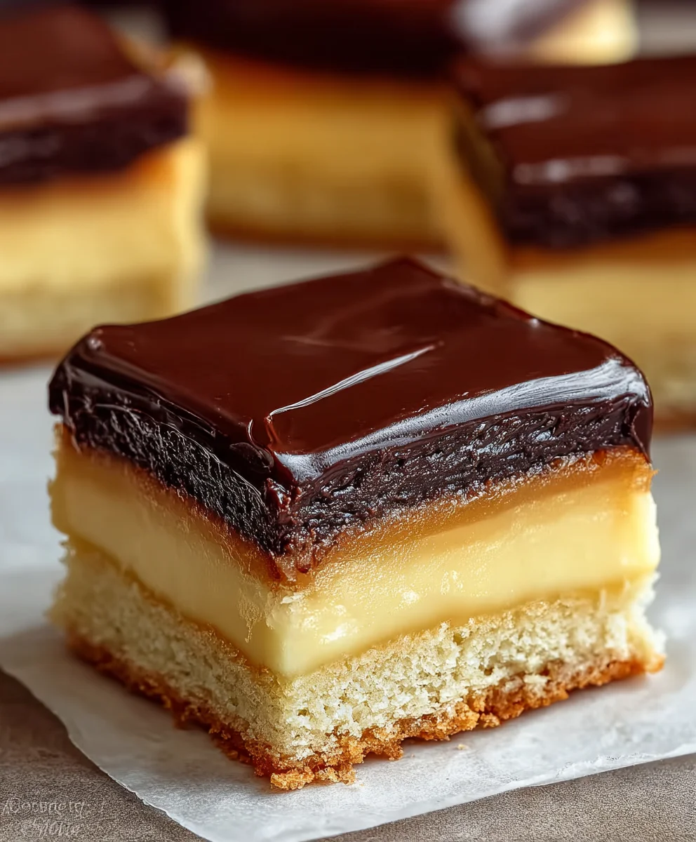 Elegant Boston Cream Pie Dessert Bars