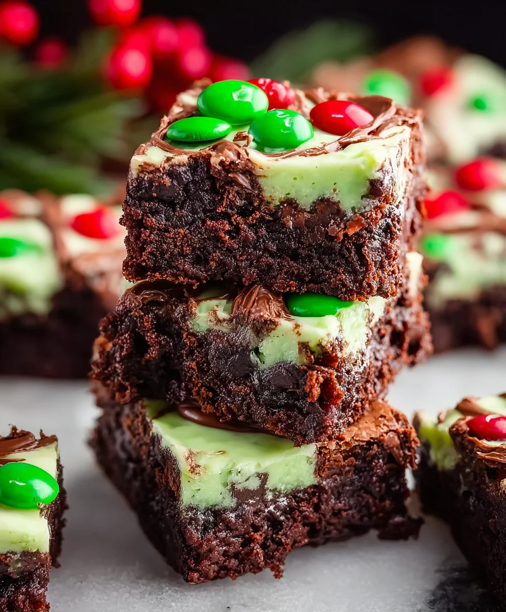 Grinch Brownies-Festive & Easy Holiday Treat