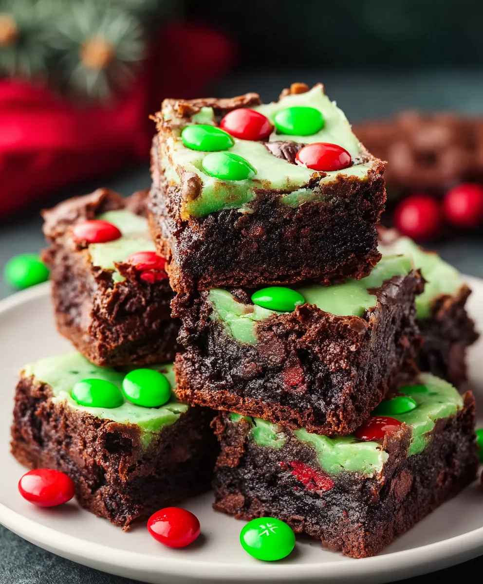 Grinch Brownies - Festive Green Holiday Dessert