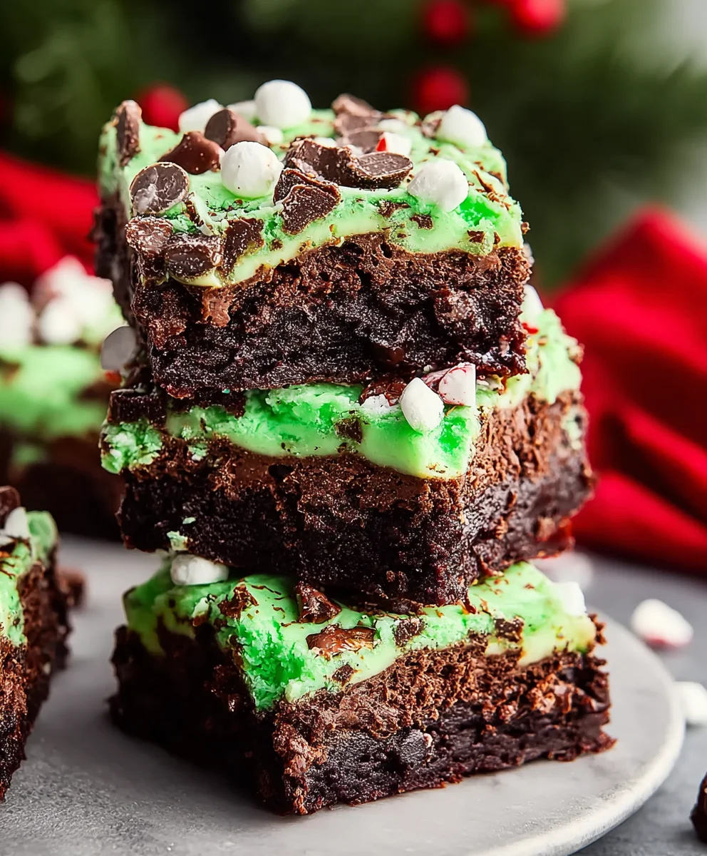 Grinch Brownies-Festive & Easy Holiday Treat