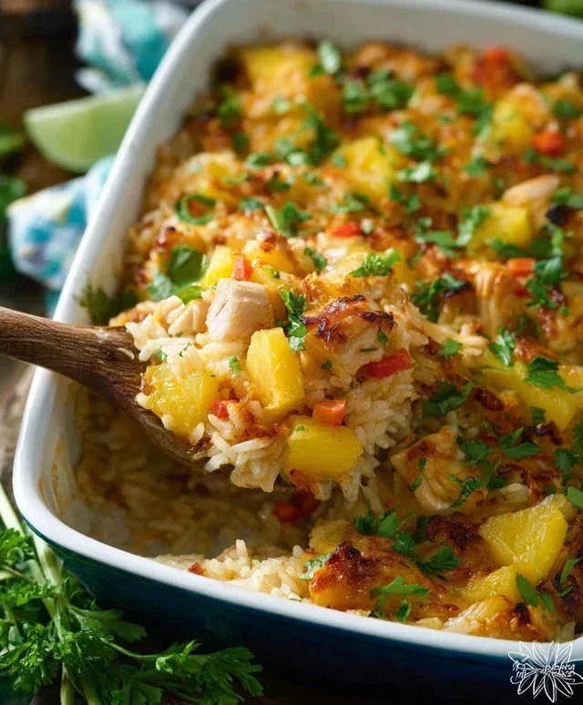 Aloha Pineapple Chicken Rice Casserole