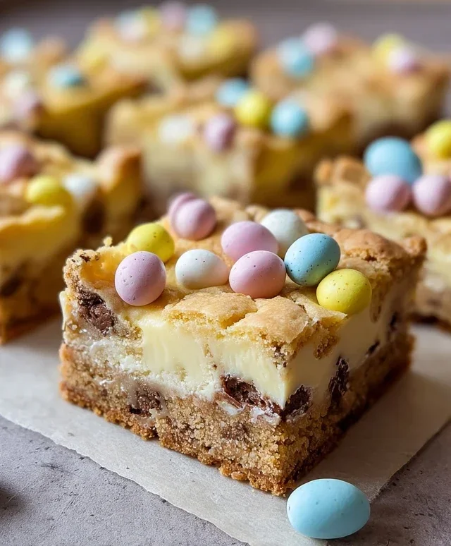 Mini Egg Cheesecake Cookie Bars
