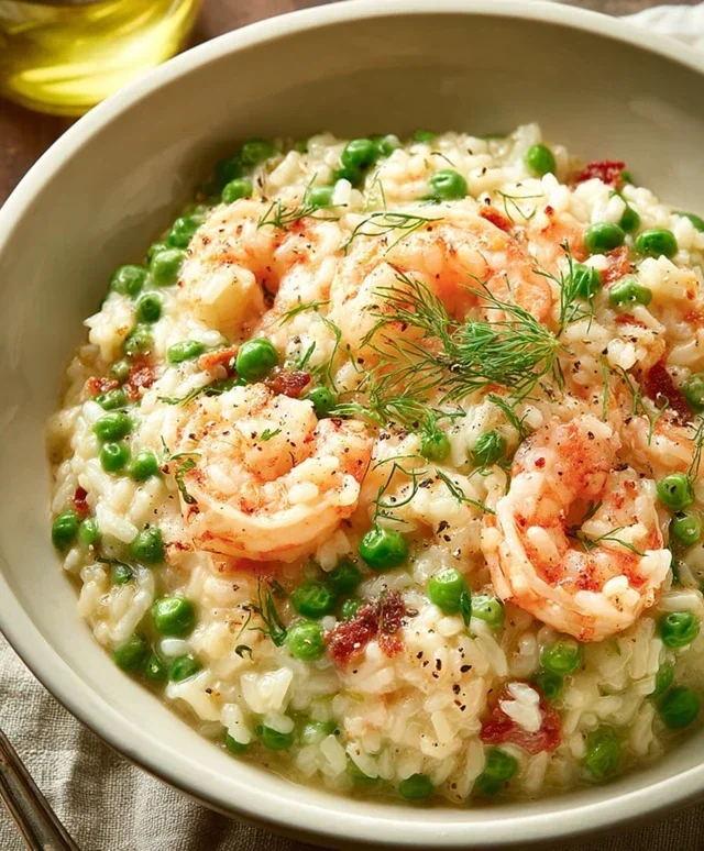 Shrimp Risotto with Peas