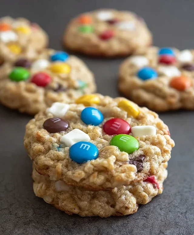 M&M Rice Krispies Cookies