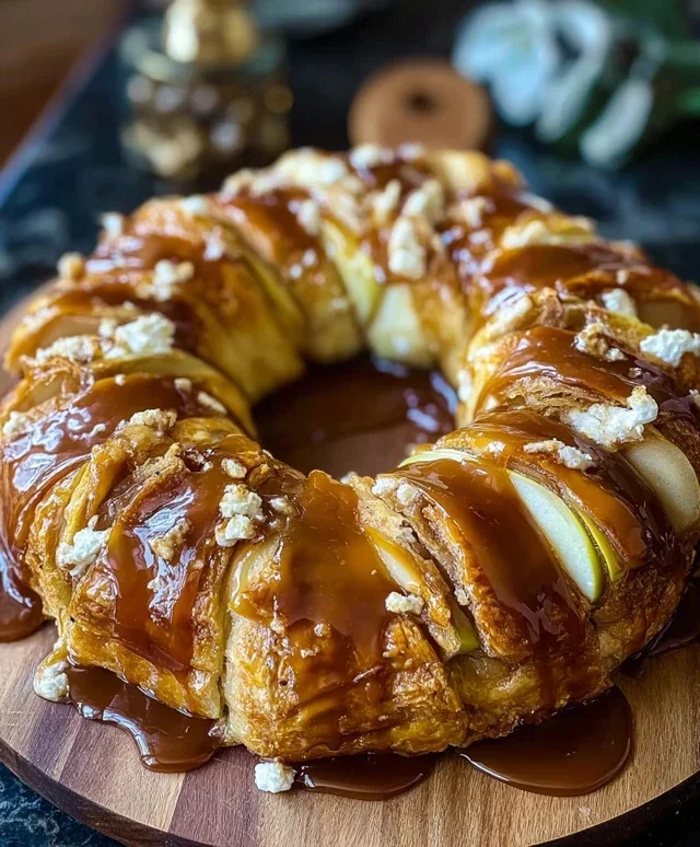 Caramel Apple Cream Cheese Crescent Ring