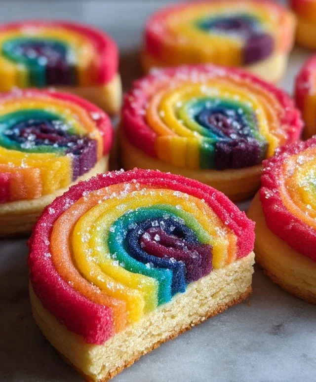 Piped Rainbow Shortbread Cookies