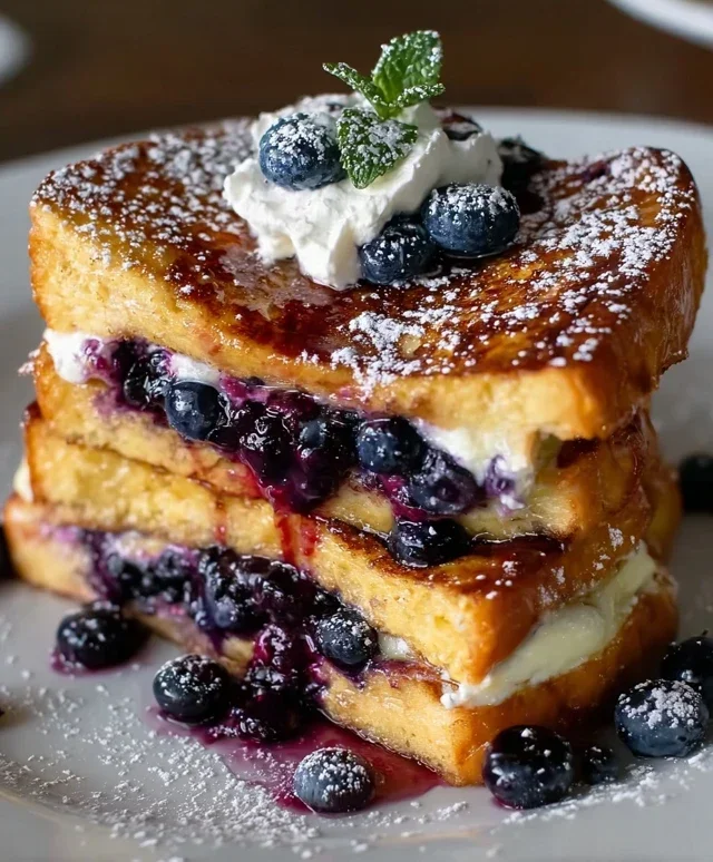 Blueberry Cream Cheese Stuffed French Toast