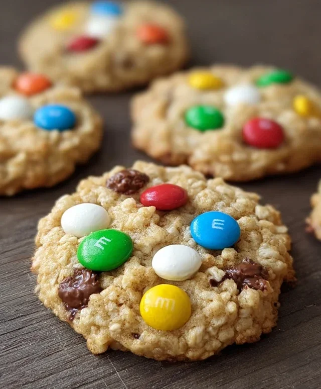 M&M Rice Krispies Cookies