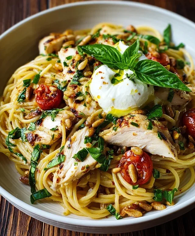 Chicken Spaghetti with Burrata