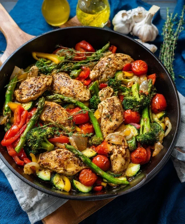 Healthy Chicken and Vegetables Skillet
