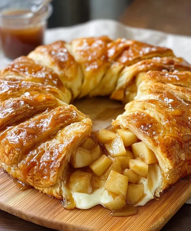 Caramel Apple Cream Cheese Crescent Ring