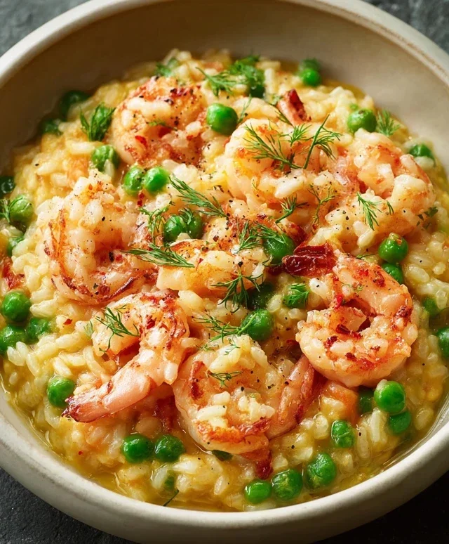 Shrimp Risotto with Peas