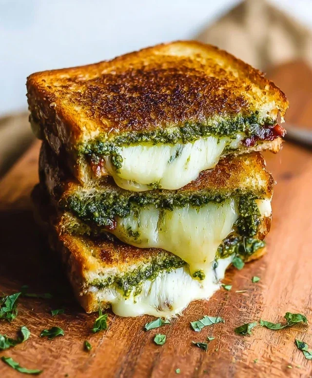 Sourdough Pesto Grilled Cheese