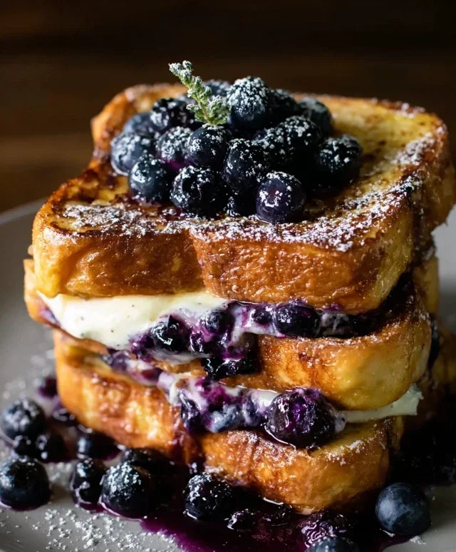 Blueberry Cream Cheese Stuffed French Toast