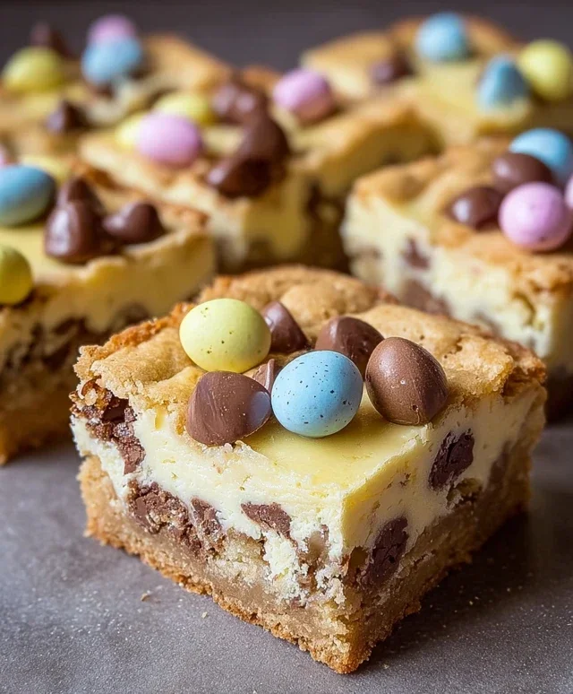 Mini Egg Cheesecake Cookie Bars