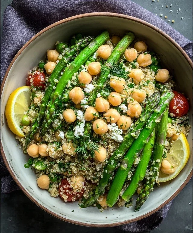 Asparagus Chickpea Quinoa Salad
