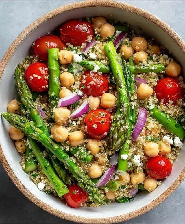 Asparagus Chickpea Quinoa Salad