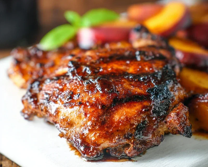 Grilled Bourbon Extract Extract Peach BBQ Chicken