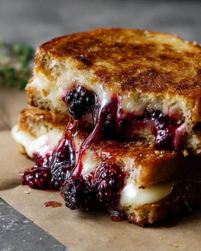 Blackberry Balsamic and Brie Grilled Cheese