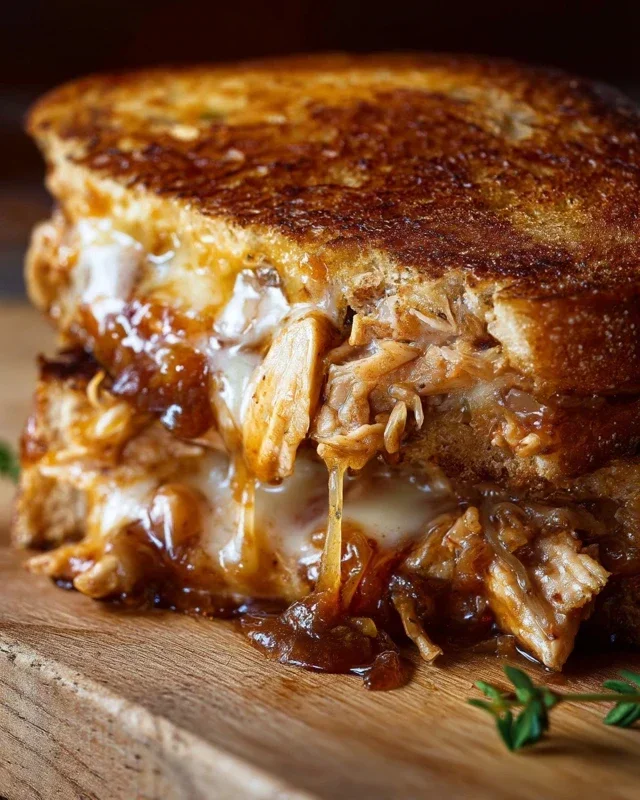 BBQ Chicken Grilled Cheese Sandwich