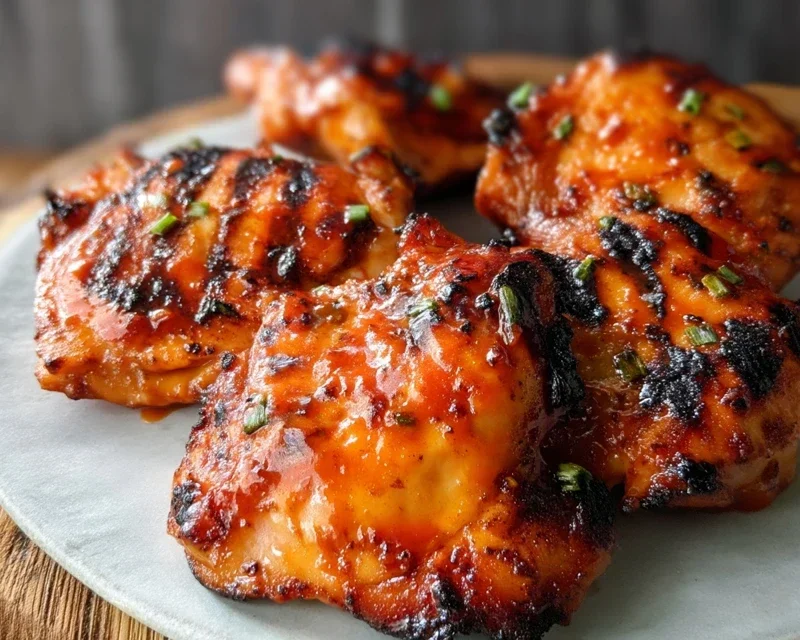 Grilled Honey Buffalo Chicken Thighs