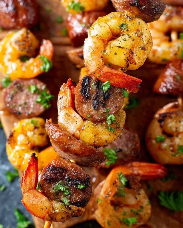 Sausage and Shrimp Kabobs
