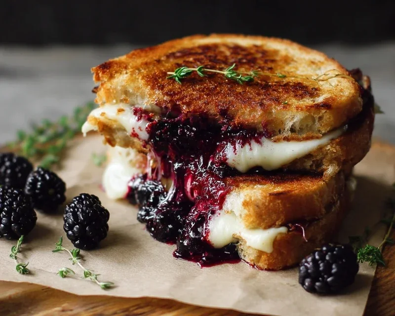 Blackberry Balsamic and Brie Grilled Cheese