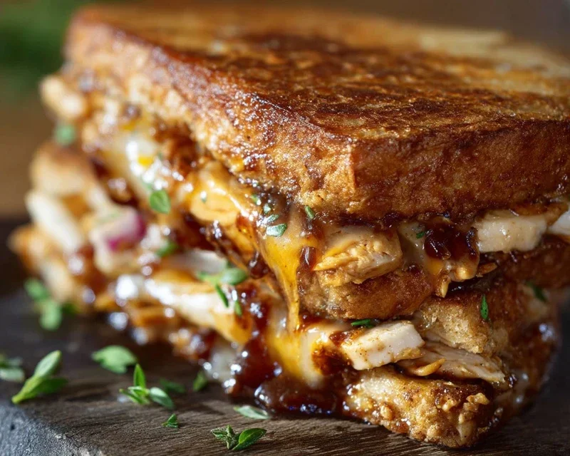 BBQ Chicken Grilled Cheese Sandwich