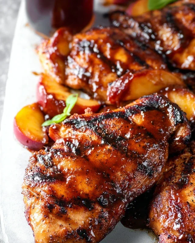Grilled Bourbon Extract Extract Peach BBQ Chicken