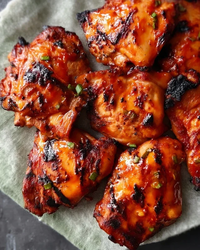 Grilled Honey Buffalo Chicken Thighs